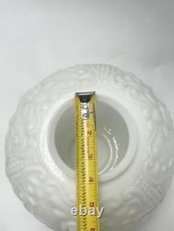 Vintage Milk Glass Oil Lamp Shade