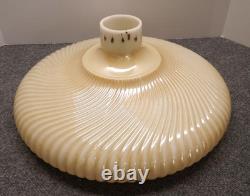 Vintage Milk Glass Torchiere 16 Lamp Shade Ribbed Art Nouveau Gold Band