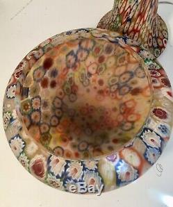 Vintage Millefiori Glass Lamp'Tall' with Glass Shade and Base