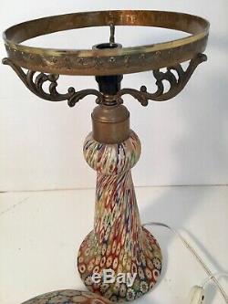 Vintage Millefiori Glass Lamp'Tall' with Glass Shade and Base