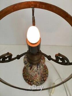 Vintage Millefiori Glass Lamp'Tall' with Glass Shade and Base