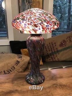 Vintage Millefiori Murano Glass Lamp Shade Venetian Art Light Italian Mushroom