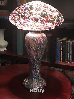 Vintage Millefiori Murano Glass Lamp Shade Venetian Art Light Italian Mushroom