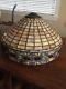 Vintage Mission Arts And Crafts Style Stained Glass Lamp Shade Tiffany