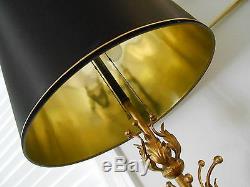 Vintage Monumental Italian Tole Gilt Lamp Hollywood Regency 50 Tall Orig Shade