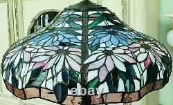 Vintage Mosaic Glass Lamp Shade 18 Diameter Double Poinsettia