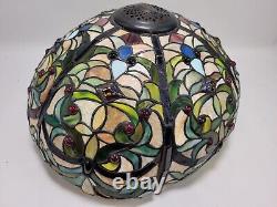 Vintage Multicolor Leaf Pattern Umbrella Shape Stained Lamp Shade 16