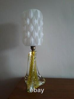 Vintage Murano Mid Century Glass Lamp Original Space Age Shade 1960s/70s Retro