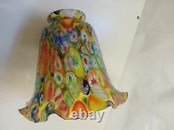 Vintage Murano Millefiori Glass 5 Lamp Shade Excellent Condition