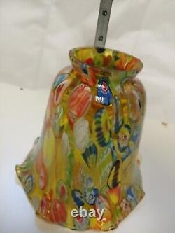 Vintage Murano Millefiori Glass 5 Lamp Shade Excellent Condition