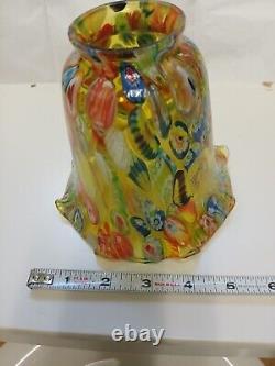 Vintage Murano Millefiori Glass 5 Lamp Shade Excellent Condition