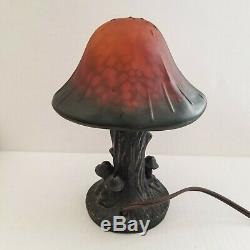 Vintage Mushroom Lamp with Glass Top/Shade 10 Tall