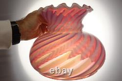 Vintage NOS Fenton Cranberry Opalescent Art Glass Hurricane Lamp Shade 8 A