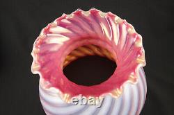 Vintage NOS Fenton Cranberry Opalescent Art Glass Hurricane Lamp Shade 8 A