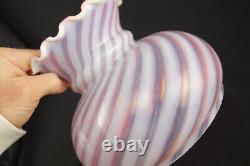 Vintage NOS Fenton Cranberry Opalescent Art Glass Hurricane Lamp Shade 8 A