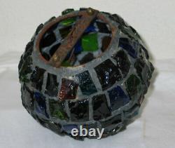 Vintage Nader / Peter Marsh Chunk Glass Hanging Lamp Shade Mid Century Brutalist