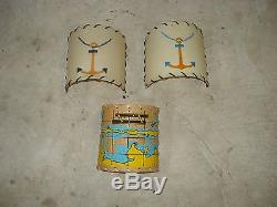 Vintage Nautical Half Round Clip On Boat Cabin Lamp Shades