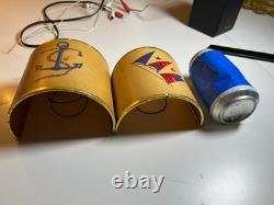 Vintage Nautical Wall Sconce Clip Clamp on Bulb Shade Shades Anchor Mid Century