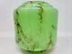 Vintage Old Art Deco Slag Glass Shade Vaseline Green Marbled For Lamp Light
