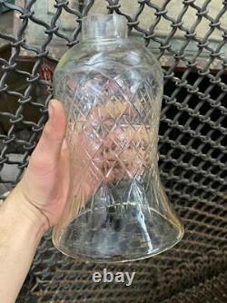 Vintage Old Clear Cut Glass Candle / Light Lamp Shade Rare