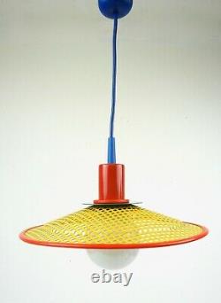 Vintage Original Postmodern 80s Memphis Stunning Hanging Ceiling Lamp Pendant