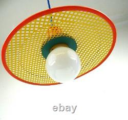 Vintage Original Postmodern 80s Memphis Stunning Hanging Ceiling Lamp Pendant