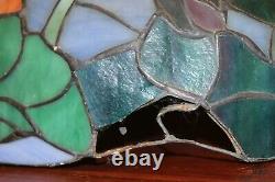 Vintage PAIR (2) Tiffany Style Dragonfly Stained Slag Glass Lamp Shade 16 & 9