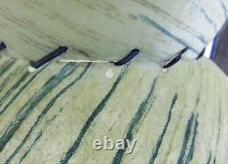 Vintage PAIR Fiberglass Atomic Lamp Shades 2 Tier Green Mid Century Modern 22 D