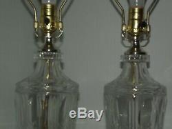 Vintage PAIR OF CRYSTAL TABLE LAMP BASE. 30 high. Shades are available