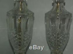 Vintage PAIR OF CRYSTAL TABLE LAMP BASE. 30 high. Shades are available