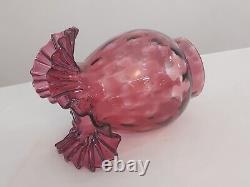 Vintage PURPLE Plum Amethyst COIN SPOT Dot Art Glass Gas Oil 9 LAMP SHADE Globe