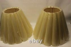 Vintage Pair 60's 70's Big Puffy Pleated Textured Bell Lamp Shade Mid Century