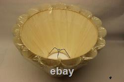 Vintage Pair 60's 70's Big Puffy Pleated Textured Bell Lamp Shade Mid Century