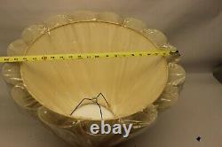 Vintage Pair 60's 70's Big Puffy Pleated Textured Bell Lamp Shade Mid Century