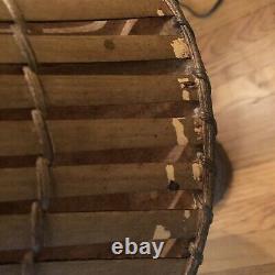 Vintage Pair Bamboo Lamps Tiki Slat Lined Shades With Tassel Hemingway ERA 30