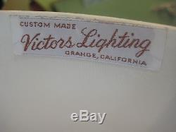 Vintage Pair Custom Made Victors Lighting Lamp Shades 16 T, 15 & 16 1/2 Width