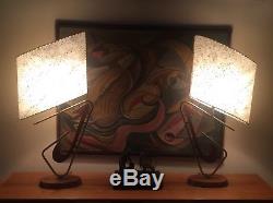 Vintage Pair Majestic lamps Original Shades 1950's