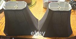 Vintage Pair of Silk, Faux Silk Shades Elegant Fancy, Black