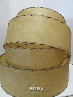 Vintage Pair of Two Tier (Double) Fiberglass Lampshades Rustic Gorgeous