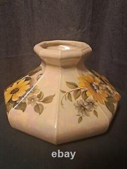 Vintage Pearl Yellow Sunflower Oil Glass Lamp Shade