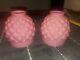 Vintage Pink Cased Glass Quilt Lamp Shade Lot Of 2