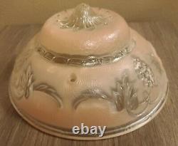 Vintage Pink Glass Ceiling Light Fixture Shade