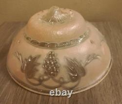 Vintage Pink Glass Ceiling Light Fixture Shade
