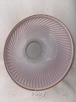 Vintage Pink Gold Dust Glass Ribbed Swirl 10? Oil Lamp Shade Rare Find