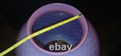 Vintage Pink Opalescent Diamond Quilted Optic Lamp Shade Globe GWTW or Oil