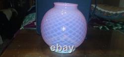 Vintage Pink Opalescent Diamond Quilted Optic Lamp Shade Globe GWTW or Oil Vintage Pink Opalescent Diamond Quilted Optic Lamp Shade Globe GWTW or Oil