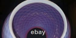 Vintage Pink Opalescent Diamond Quilted Optic Lamp Shade Globe GWTW or Oil