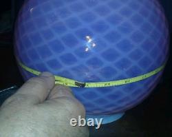 Vintage Pink Opalescent Diamond Quilted Optic Lamp Shade Globe GWTW or Oil