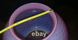 Vintage Pink Opalescent Diamond Quilted Optic Lamp Shade Globe GWTW or Oil