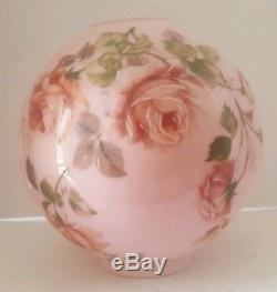 Vintage Pink Rose Replacement Lamp Shade Globe Ball Banquet 4 Fitter